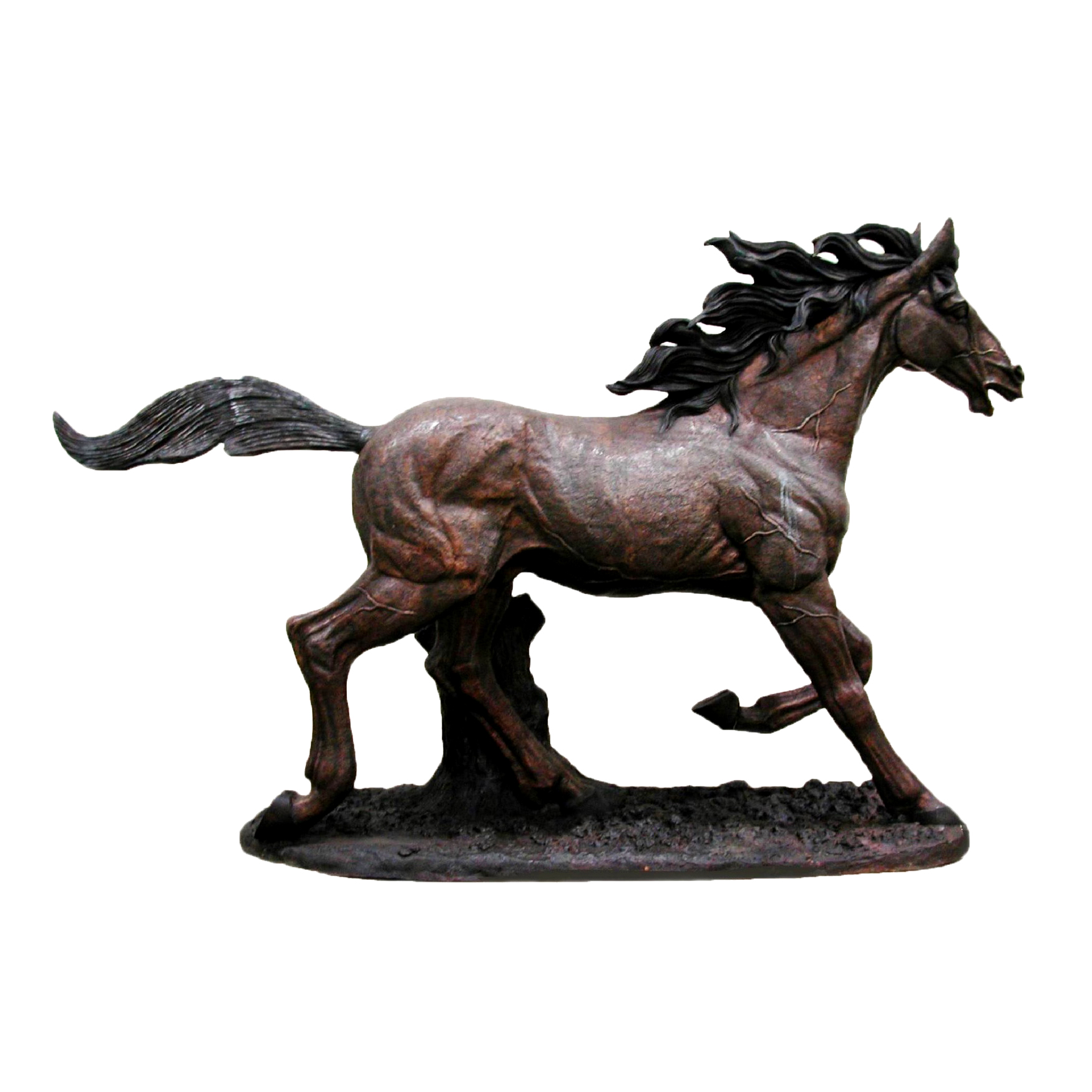 Bronze Running Horse on Base Sculpture Metropolitan Galleries Inc.