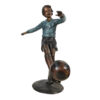 Bronze Boy Soccer Player Sculpture