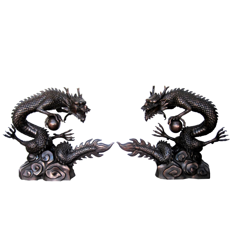 Bronze Japanese Dragon with Ball Metropolitan Galleries Furniture Trade
