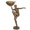 Bronze Art Deco Nude Balancing Bowl Fountain Sculpture