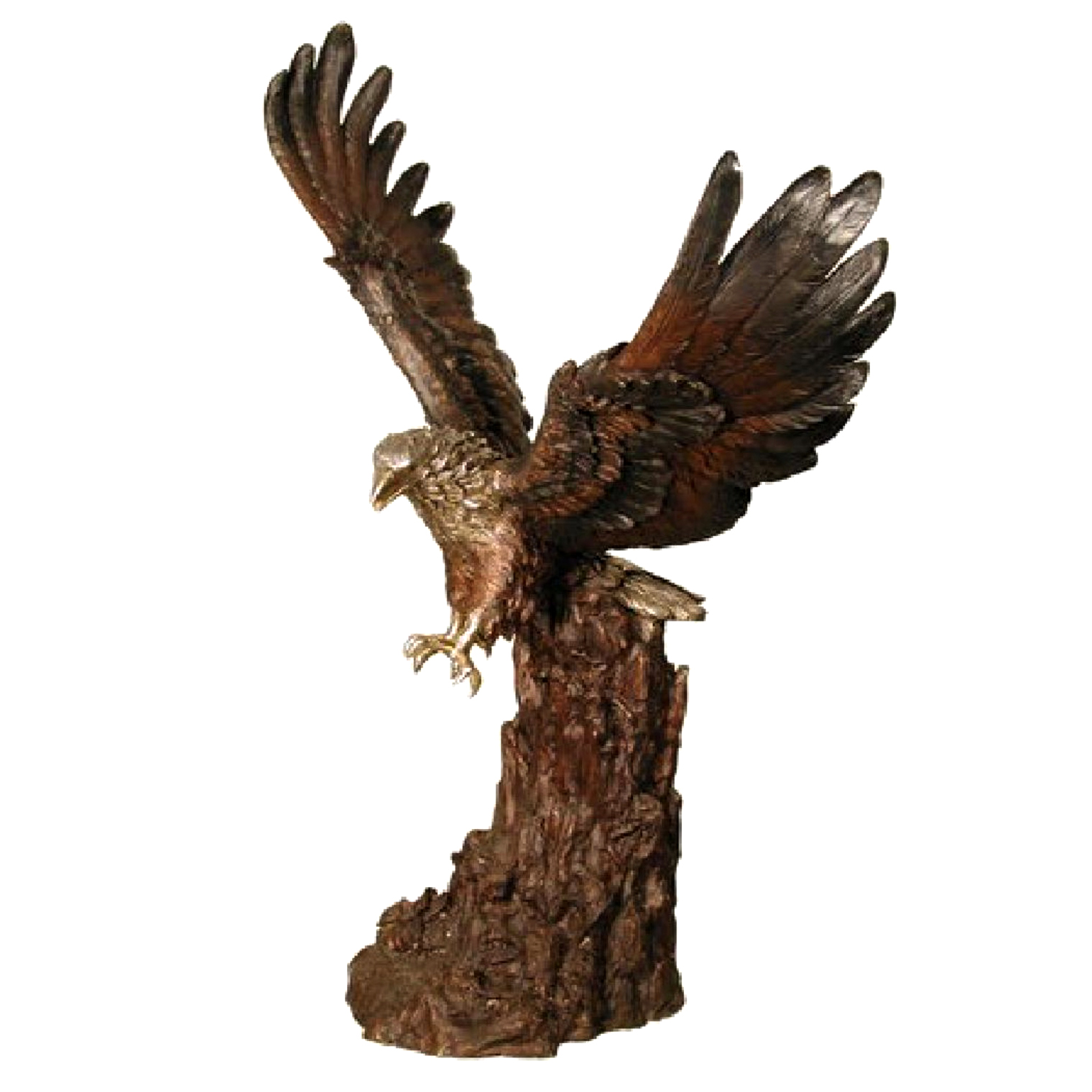 SRB055742 Bronze Eagle on Stump Sculpture Metropolitan Galleries Inc.