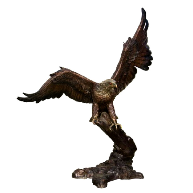 SRB055846 Bronze Eagle in Tree Sculpture Metropolitan Galleries Inc.