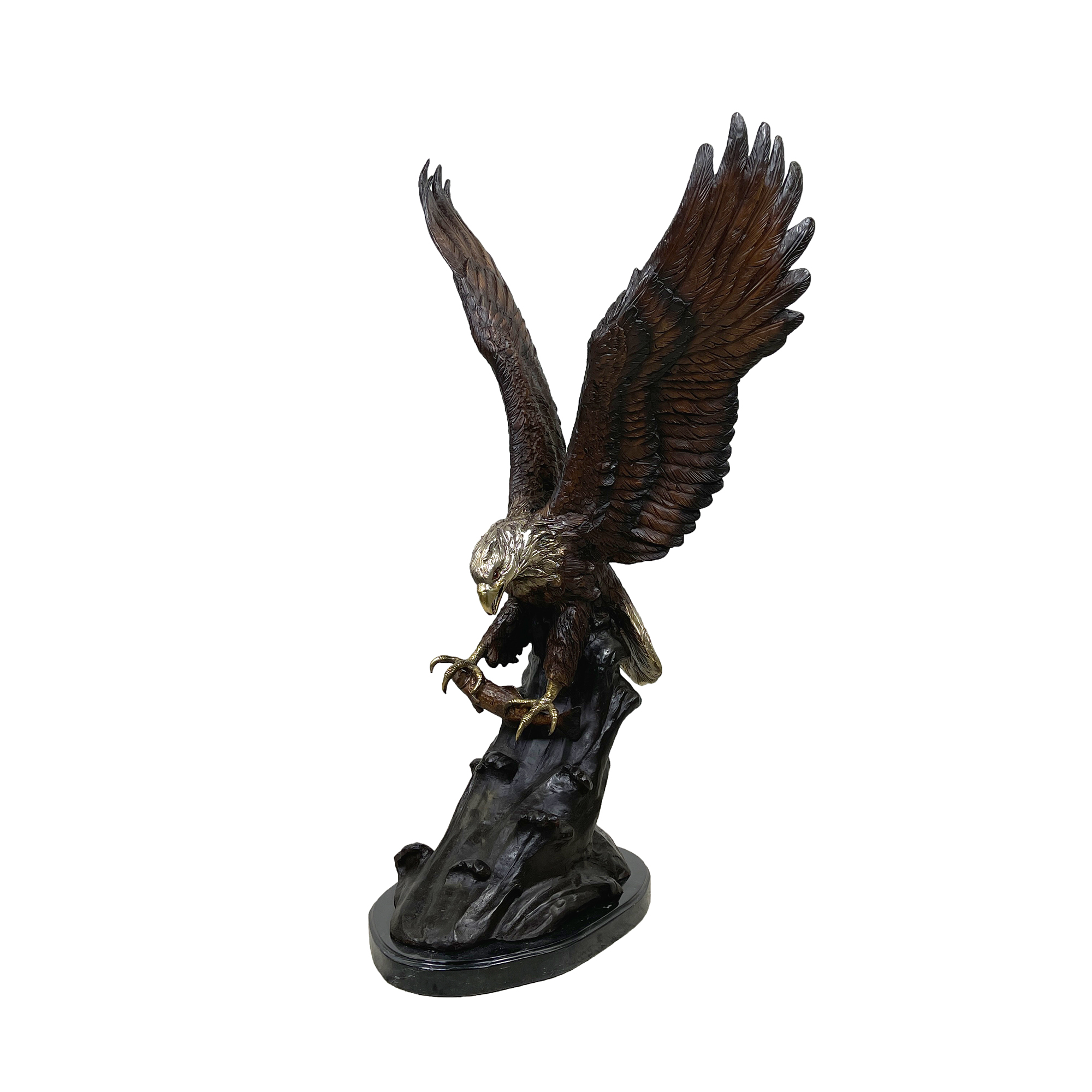 SRB055848 Bronze Flying Eagle Sculpture on Marble Base by Metropolitan Galleries Inc