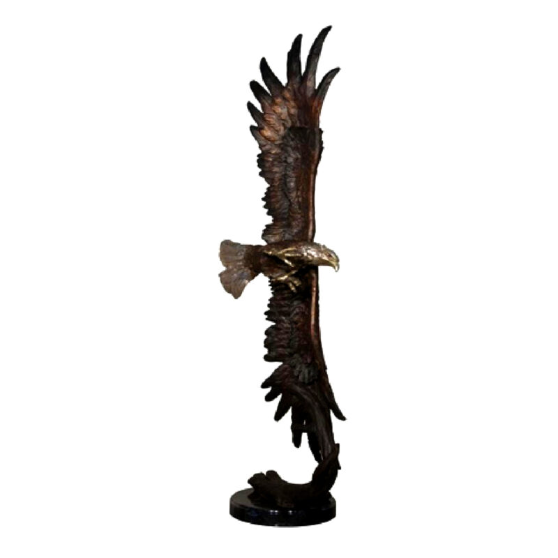 SRB056606 Bronze Flying Eagle Sculpture Metropolitan Galleries Inc.