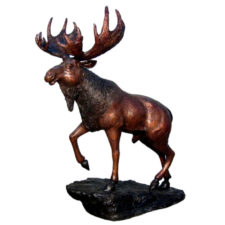 Bronze Moose Sculpture - Metropolitan Galleries Inc.