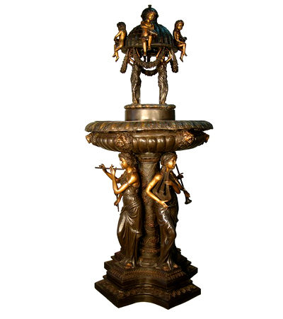 SRB074332 Bronze Lady Musicians Cupids Dome Fountain Metropolitan Galleries Inc.