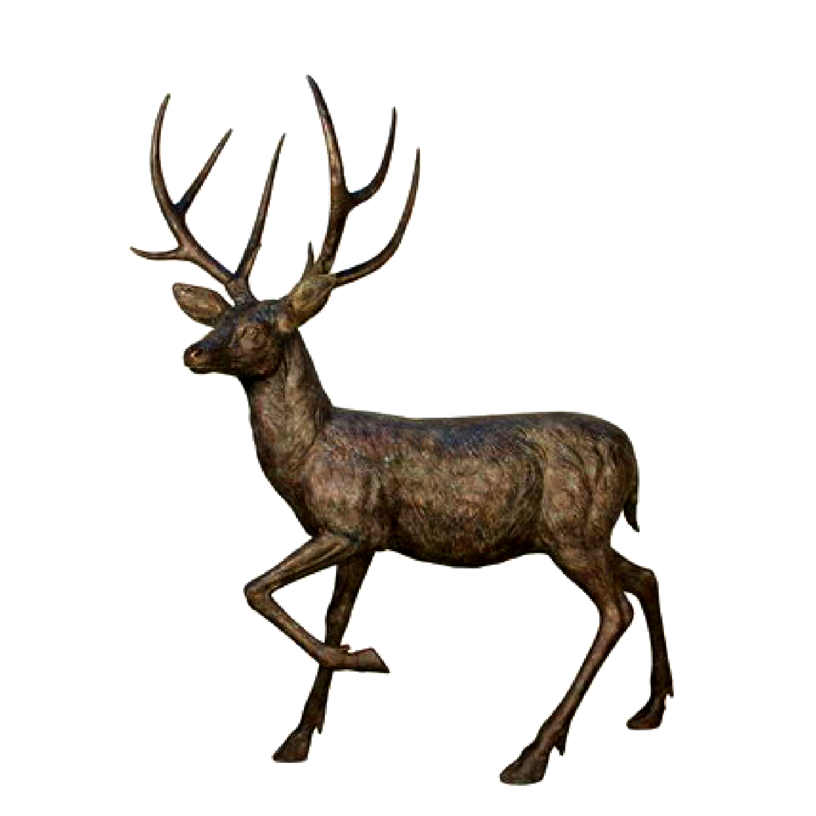 SRB084071 Bronze Male Deer Sculpture Metropolitan Galleries Inc.
