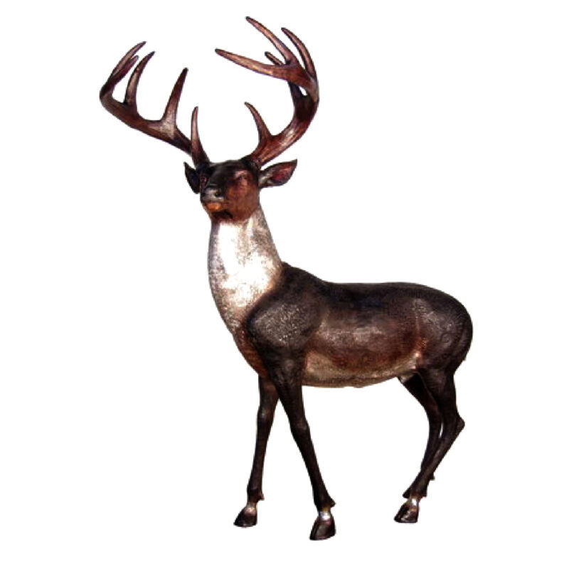 SRB086030 Bronze White Tail Deer Sculpture Metropolitan Galleries Inc.