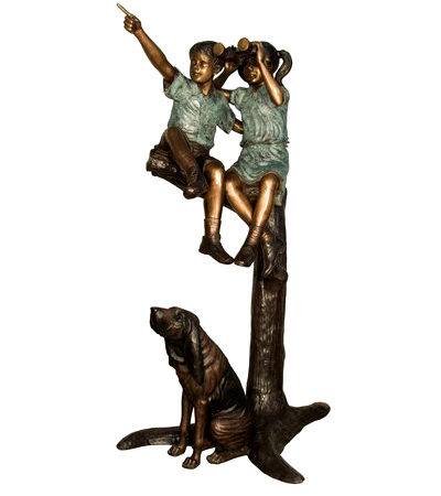 SRB094098 Bronze Children in Tree Sculpture Metropolitan Galleries inc.