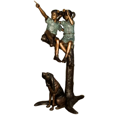 SRB094098 Bronze Children in Tree Sculpture Metropolitan Galleries inc.
