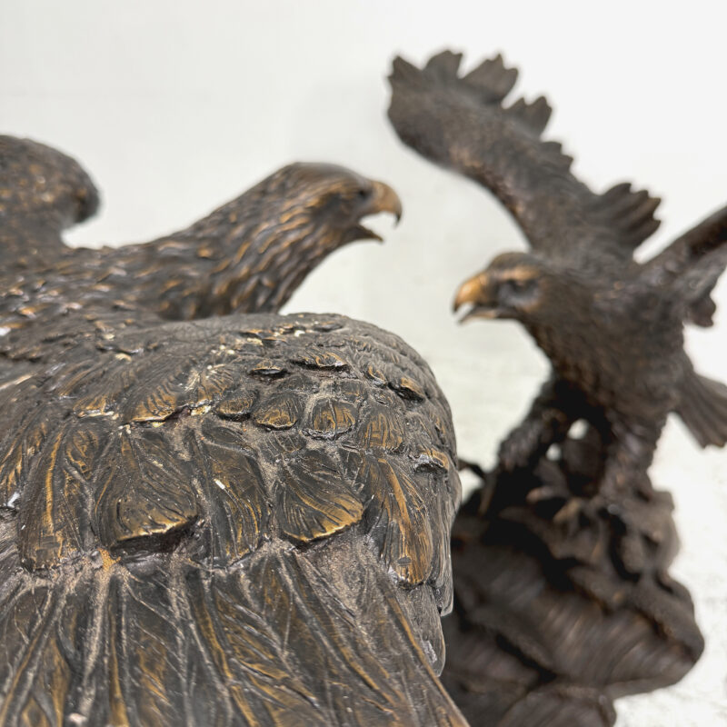 SRB25402B Bronze Two Eagle Table Base Sculpture exclusively designed and produced by Metropolitan Galleries Inc 2