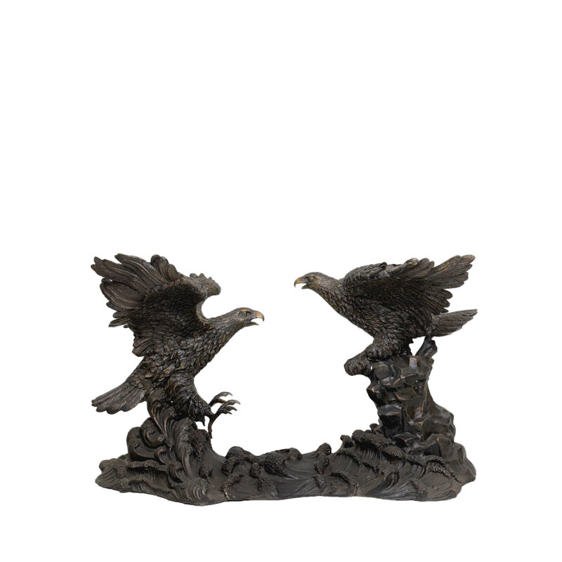 SRB25402B Bronze Two Eagle Table Base Sculpture exclusively designed and produced by Metropolitan Galleries Inc