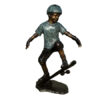 Bronze Boy on Skateboard Sculpture