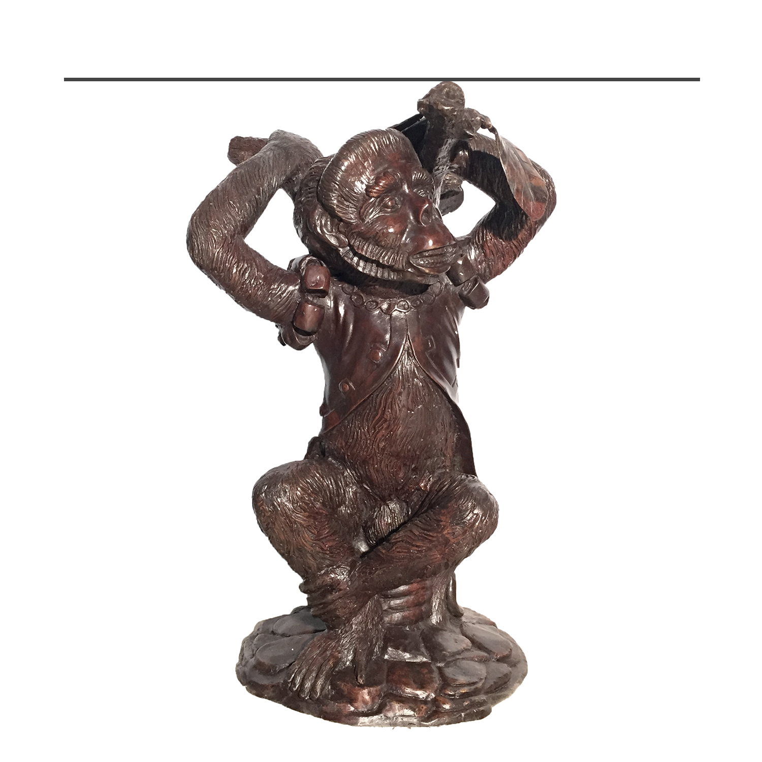 SRB990820 Bronze Circus Monkey Table Base Sculpture Metropolitan Galleries Inc.