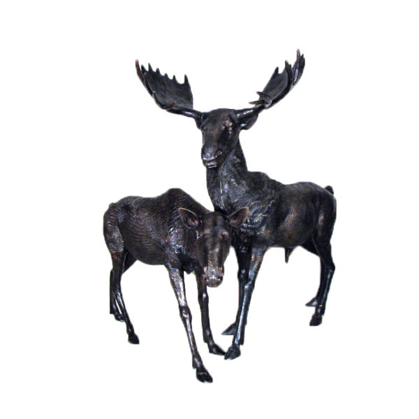 SRB10053 Bronze Moose Sculpture Set Metropolitan Galleries Inc.