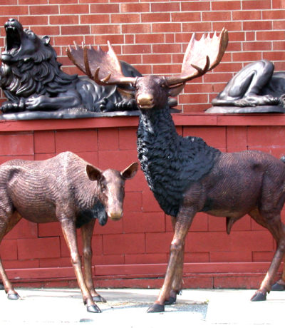 SRB10058-Set Bronze Moose Sculpture Set Metropolitan Galleries Inc.