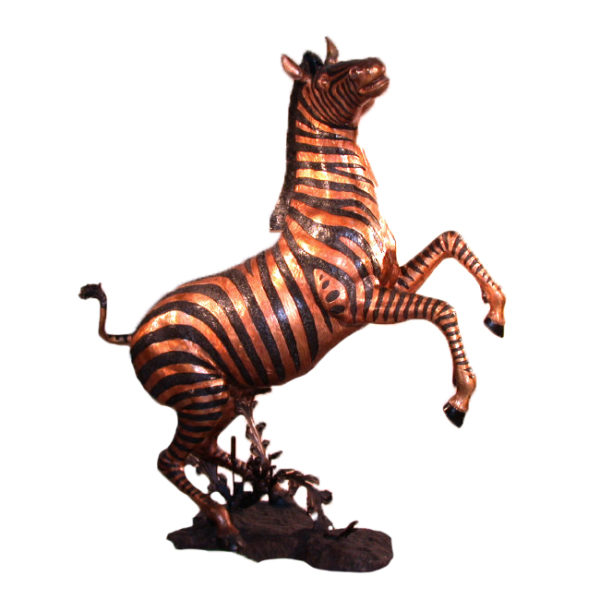 SRB10059 Bronze Rearing Zebra Sculpture Metropolitan Galleries Inc.