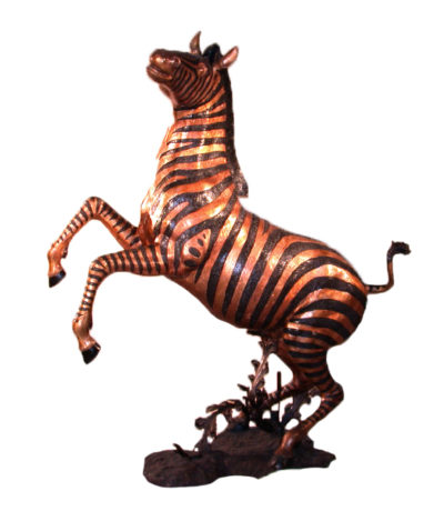 SRB10059 Bronze Zebra Sculpture Metropolitan Galleries Inc. Left