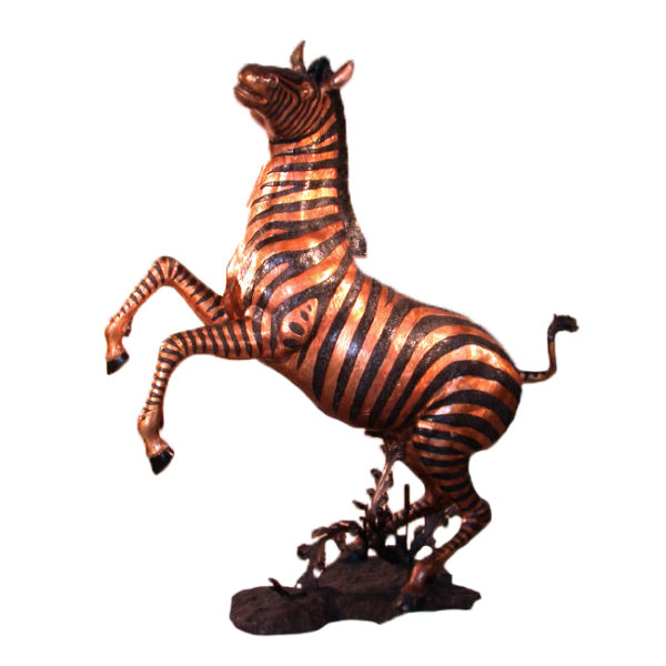 SRB10059 Bronze Zebra Sculpture Metropolitan Galleries Inc. Left