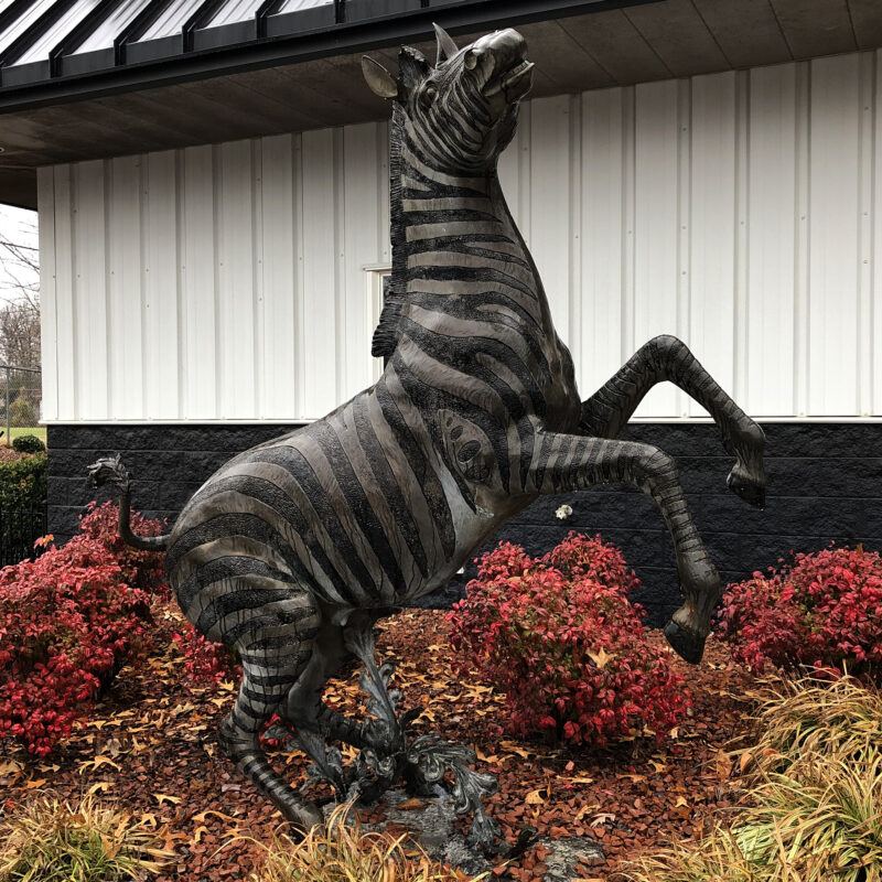 SRB10059-R Bronze Rearing Zebra Sculpture by Metropolitan Galleries Inc