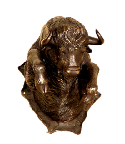 SRB10087 Bronze Bison Head Sculpture Metropolitan Galleries Inc.