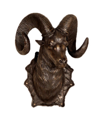 SRB10088 Bronze Rams Head Wall Sculpture Metropolitan Galleries Inc.