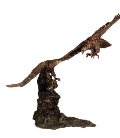 SRB15071 Bronze Eagle on Rock Sculpture Metropolitan Galleries Inc.