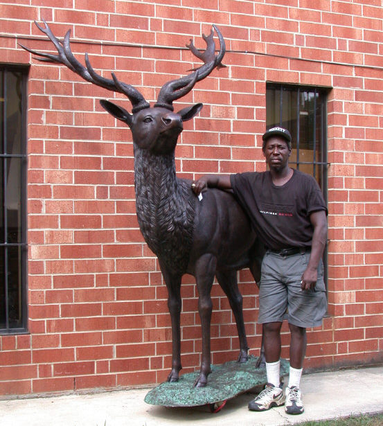 SRB46994 Bronze Large Deer SculptureBronze Large Deer Sculpture Metropolitan Galleries Inc.