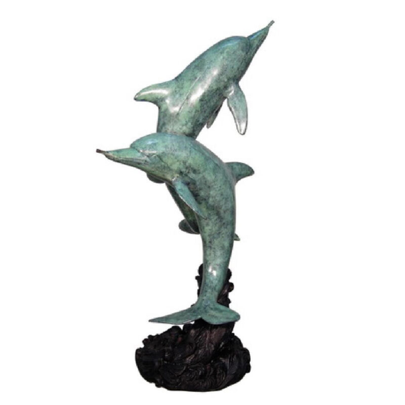 SRB028792 Bronze Two Dolphins Fountain Sculpture Metropolitan Galleries Inc.