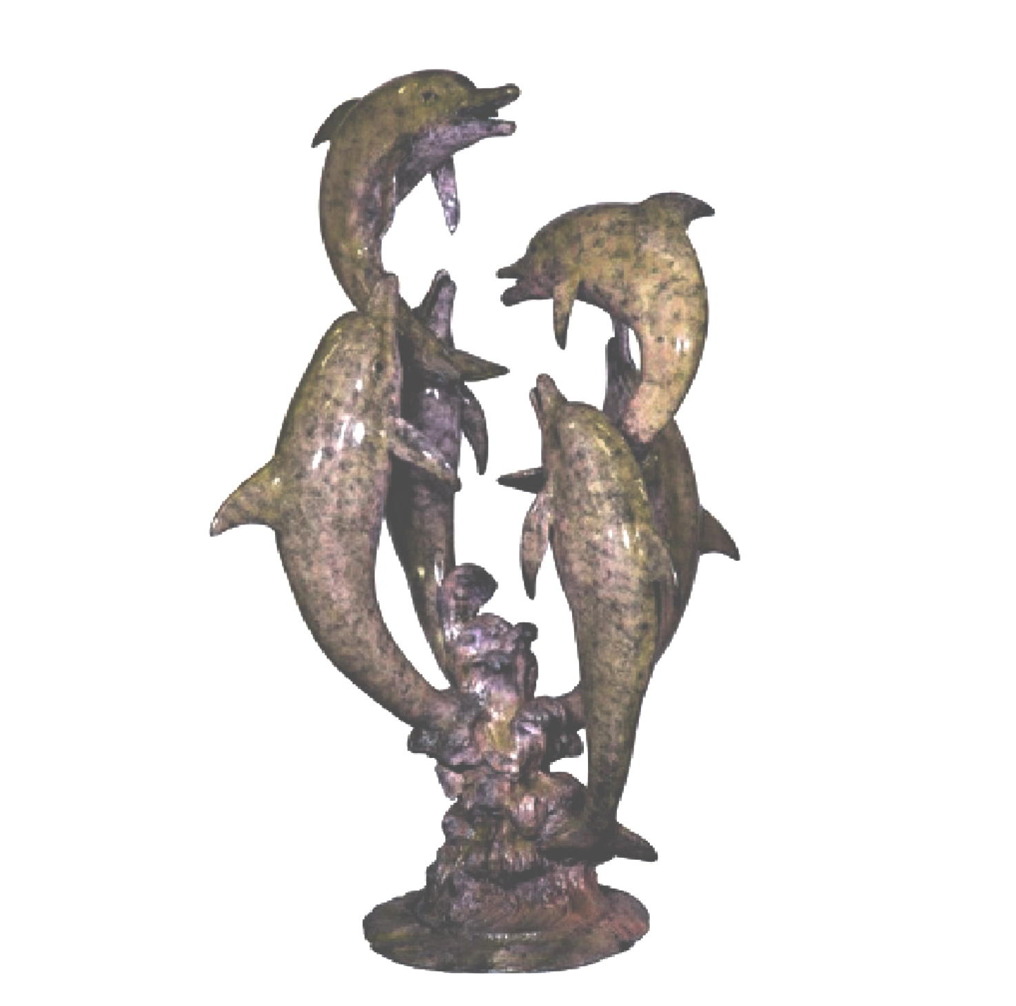 SRB056662 Bronze Six Dolphins Fountain Sculpture Metropolitan Galleries Inc.