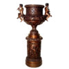 Bronze Cherub Urn on Pedestal