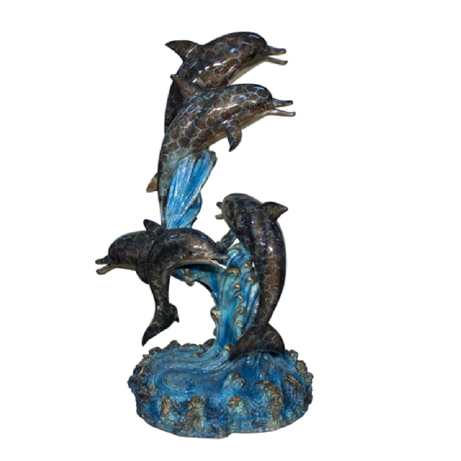 SRB084037 Bronze Five Dolphins Fountain Sculpture Metropolitan Galleries Inc.