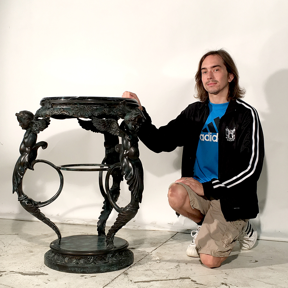 SRB30437 Bronze Cupid Table Base Sculpture Metropolitan Galleries Inc.