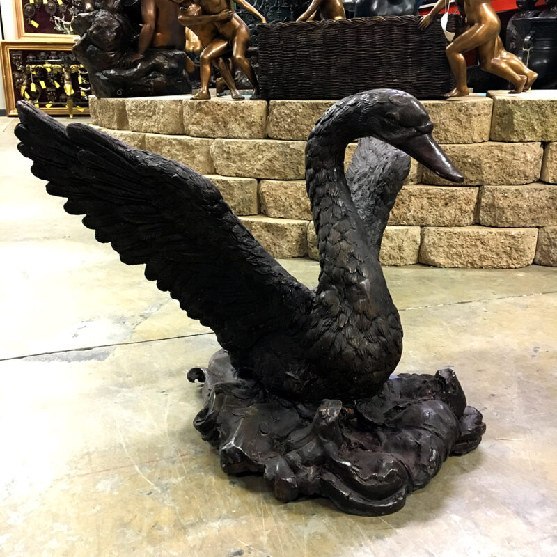 SRB991422 Bronze Swan Table Base Sculpture Metropolitan Galleries Inc.