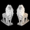 Marble Standing Lion Sculpture Pair