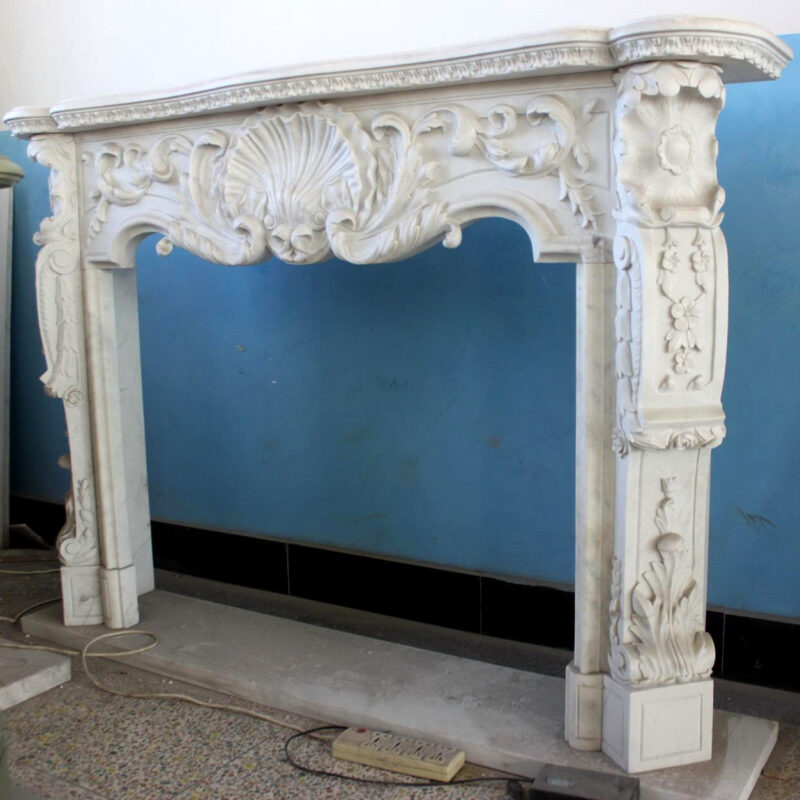 JBM86075 Marble Mantle Elegant White Metropolitan Galleries Inc.