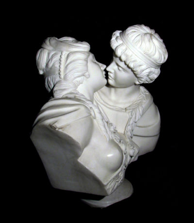 JBS110 Marble Loves First Kiss Bust Sculpture Metropolitan Galleries Inc.