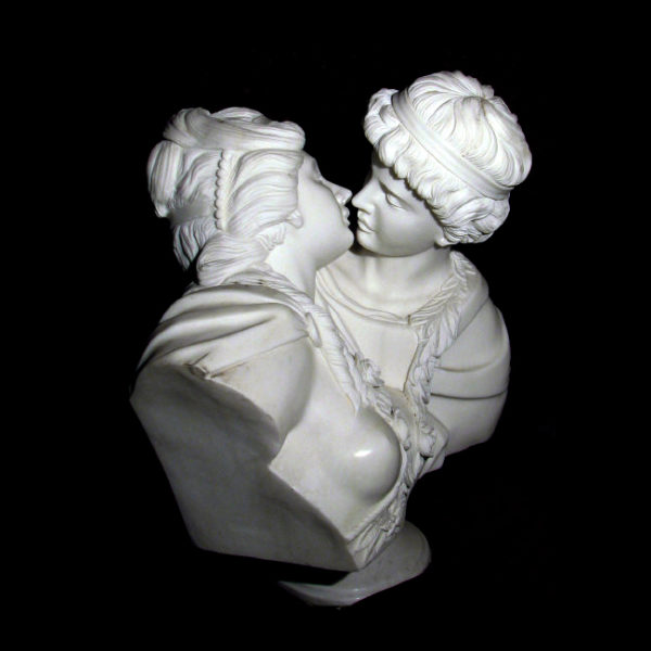 JBS110 Marble Loves First Kiss Bust Sculpture Metropolitan Galleries Inc.