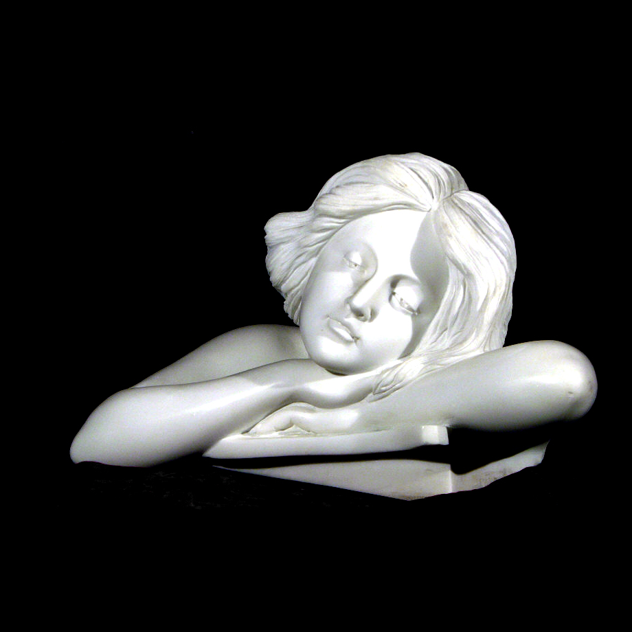 Marble Lady Sleeping Bust Sculpture - Metropolitan Galleries Inc.