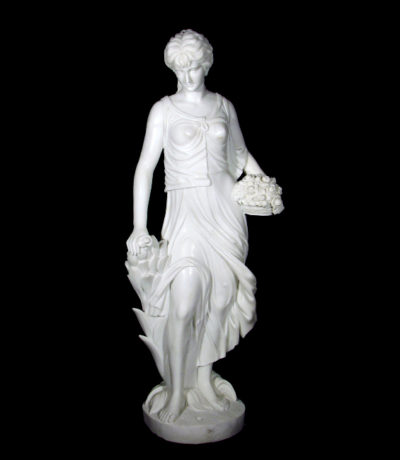JBS366 Marble Lady with Flowers Sculpture Metropolitan Galleries Inc.