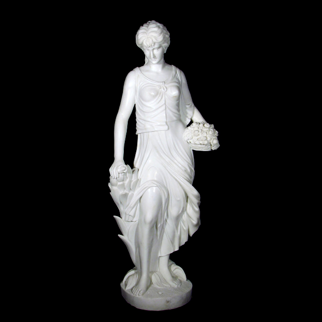 JBS366 Marble Lady with Flowers Sculpture Metropolitan Galleries Inc.