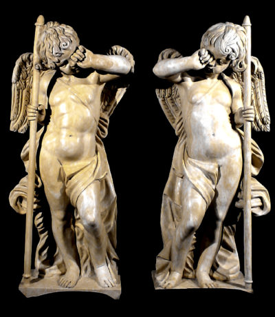 JBS404 Marble Weeping Cupid Sculpture Metropolitan Galleries Inc.