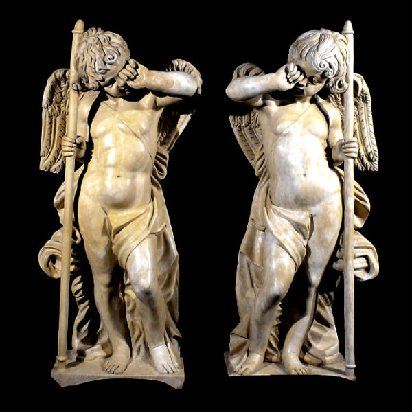 JBS404 Marble Weeping Cupid Sculpture Metropolitan Galleries Inc.