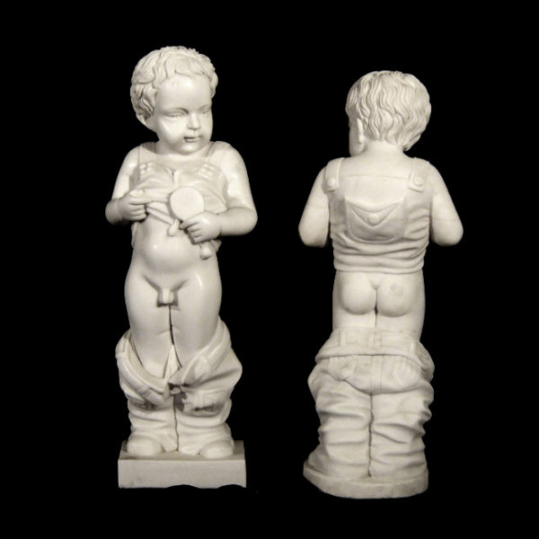 JBS508 Marble Nude Boy Sculpture Metropolitan Galleries Inc.