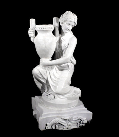 JBU302 Marble Lady holding Urn Sculpture Metropolitan Galleries Inc.