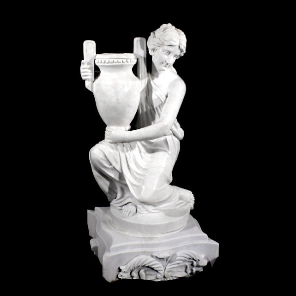 JBU302 Marble Lady holding Urn Sculpture Metropolitan Galleries Inc.