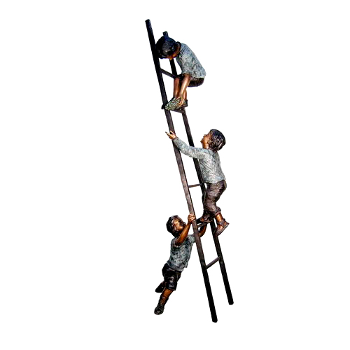 SRB078030 Bronze Children on Ladder Sculpture Metropolitan Galleries Inc.