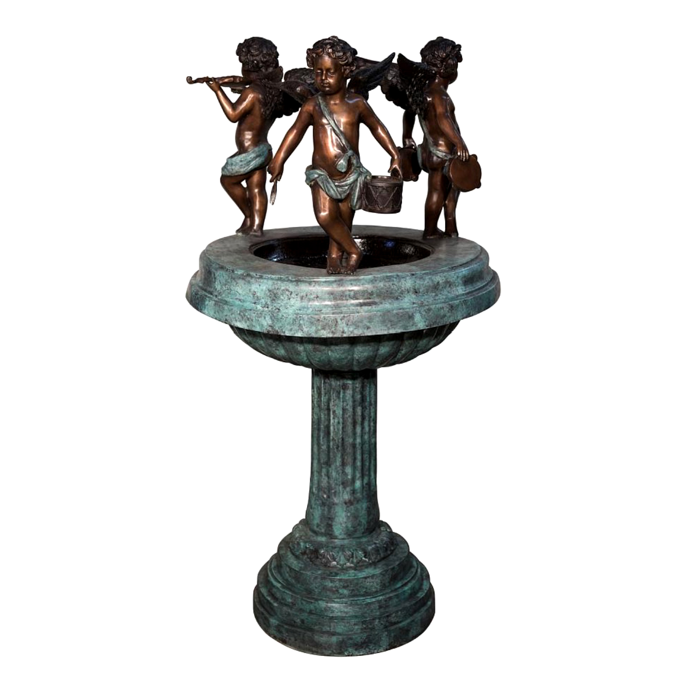 SRB022036 Bronze Cupids Pedestal Pedestal Fountain Sculpture Metropolitan Galleries Inc.