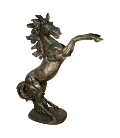 SRB055535 Bronze Rearing Horse Sculpture Metropolitan Galleries Inc.