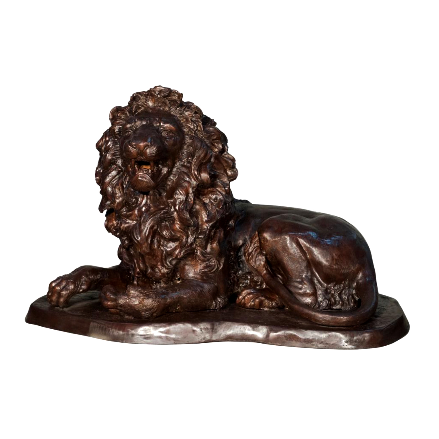 SRB056280 Bronze Lying Lion Sculpture Metropolitan Galleries Inc.